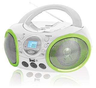 Аудиомагнитола BBK BX100U белая с зеленым
