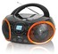 Аудиомагнитола BBK BX100U черный с оранжевым