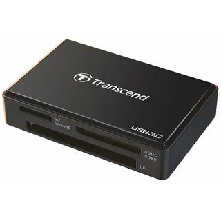 Считывающее устройство Multi-Card Reader F8 черный Transcend USB 3.0, читает все форматы карт+программа восстановления данных