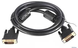 Кабель VCOM DVI-DVI Dual Link (25M-25M), 3m, 2 фильтра, позолоченные контакты