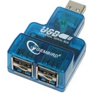 Хаб USB 2.0 Gembird UHB-CN224 4порта, мини, для ноутбука, блистер
