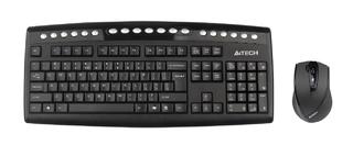 Комплект клавиатура + мышь A4 9100F (GR-24+G9-730FX) No any Lag GlRun Wir V-Track Desktop USB Gl Bk