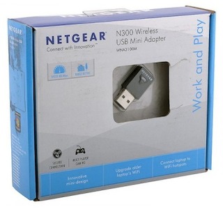Сетевая карта Netgear (WNA3100M-100PES) 300Mbps. 802.11n. USB 2.0. маленький. черный