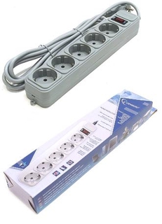 Сетевой фильтр Gembird SPG3-B-5 серый 5 розеток 1.5м
