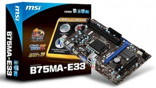 Материнская плата MSI B75MA-E33 Soc-1155 iB75 DDR3 mATX AC'97 8ch. GbLAN VGA+HDMI BULK