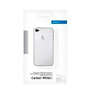 Комплект защитных пленок для Apple iPhone 4/4S Carbon White белый/прозрачный Deppa
