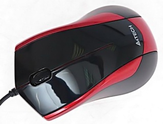Мышь A4 N-400-2 V-Track Padless USB Black/Red