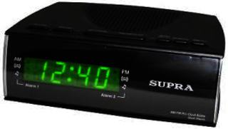 Радиобудильник Supra SA-38FM Черный/Зеленый
