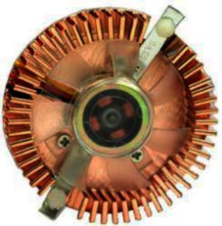 Вентилятор для видеокарт Gembird VC-RE, 3pin+4pin, подшипник, медн.радиатор, зеленая подсветка