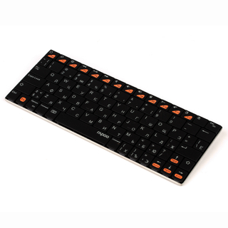 Клавиатура беспроводная RAPOO E6300 черная сверхтонкая Bluetoth 3.0  для планшетов/смартфонов с основой из нержавеющей стали