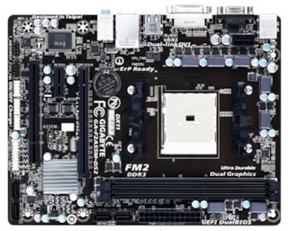 Материнская плата Gigabyte GA-F2A55M-DS2 Soc-FM2 AMD A55 DDR3 mATX AC'97 8ch GbLAN VGA+DVI BULK