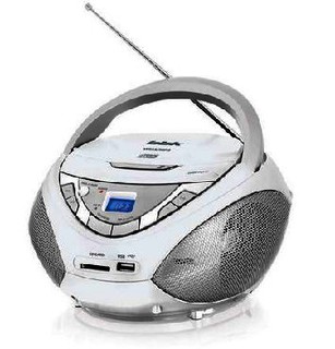 Аудиомагнитола BBK BX108U белый/серый