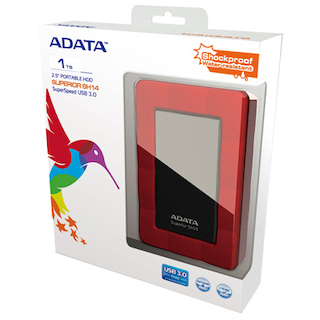 Жесткий диск A-Data USB 3.0 1Tb ASH14-1TU3-CRD 2.5" красный