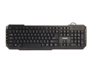 Клавиатура Zalman ZM-K200M мультимедийная, 10 доп клавиш. 8 заменяемых клавиш синего цвета. лазерное нанесение букв. чёрная USB