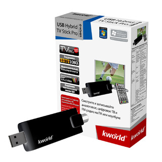 ТВ Тюнер Kworld USB TV Hybrid TV-Box KW-UB424-D (RC, FM, w/Hybrid Media Center Drive) RTL