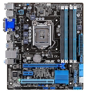 Материнская плата Asus B75M-PLUS Socket-1155 Intel B75 DDR3 mATX AC`97 8ch(7.1) GbLAN SATA3 VGA+DVI+