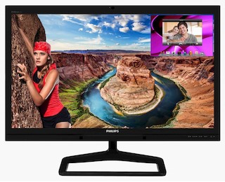 Монитор Philips 27" 272C4QPJKAB (00/01) Black AH- IPS LED 5ms 16:9 DVI 2xHDMI M/M Cam 20M:1 300cd Di