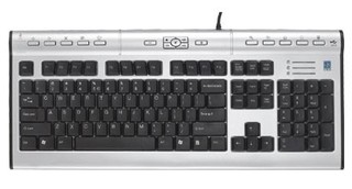 Клавиатура A4 KL-7mu silver/black PS/2 multimedia (with audio jacks, extra 17keys and usb 2.0)