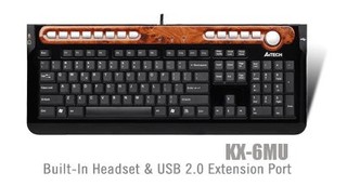 Клавиатура A4 KX-6mu PS/2 X-Structure Audio multimedia (with VC and usb 2.0) super