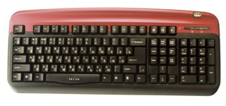 Клавиатура Oklick 300M крас (PS/2+USB)+USB порт