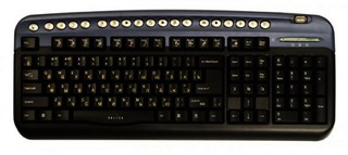 Клавиатура Oklick 320M Black/blue mmedia (PS/2+USB) + USB порт