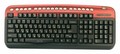 Клавиатура Oklick 320M красн ммедиа (PS/2+USB)+ USB порт