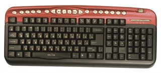 Клавиатура Oklick 330M черн./красн ммедиа (PS/2+USB)+USB порт
