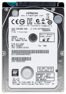 Жесткий диск Hitachi SATA 320Gb HTS725032A7E630 Z7K500 (7200rpm) 32Mb 2.5"