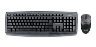 Клавиатура+мышь Genius KM-110X black PS/2 (800dpi) color box