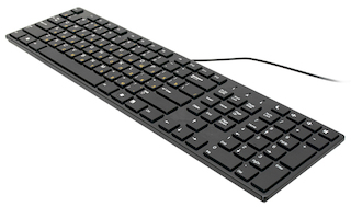 Клавиатура BTC 6310U-BL USB, черная, мини, ультратонкая, 4 доп.клавиш