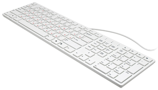 Клавиатура BTC 6310U-W USB, белая, мини, ультратонкая, 4 доп.клавиш