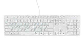 Клавиатура BTC 6390U-W USB, белая, ультратонкая, 4 доп.клавиши, с ножничным механизмом клавиш