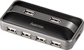 Хаб USB Hama H-78483 Концентратор USB 2.0 активный 1:7 черный/антрацит