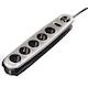 Сетевой фильтр Hama H-108806 Spirit 5 розеток 1.5 м черный/серебристый