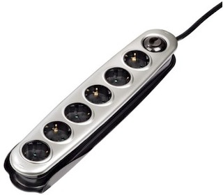 Удлинитель Hama H-108802 сет. Spirit с выкл.6 р."защ. от дет."1.5м 3500 Вт 230В/50Гц/16А 3х1.5 кв.мм