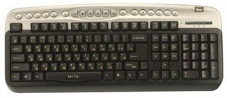 Клавиатура Oklick 330M черн./серебро ммедиа (PS/2)+USB порт