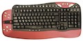 Клавиатура Oklick 780L  черн./красн ммедиа (USB+PS/2)+ USB порт