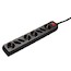 Удлинитель Hama H-47777 сетевой 8 розеток 4 с заземлением "защита от детей" 1.4 м черный