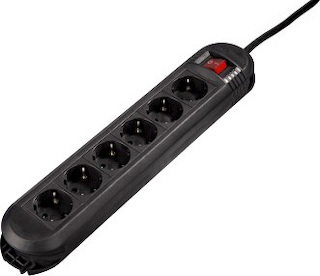 Удлинитель Hama H-47885 сет. Colour on/off 6 р. "защита от детей" кабель-орг. 1.5 м 3x1.5 кв.мм черн