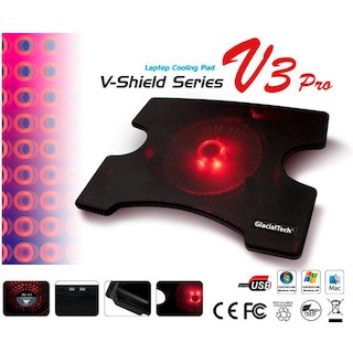 Подставка для ноутбука GlacialTech V-Shield V3PRO black 13" (340x310x59mm) 2xUSB (CN-V300P000AC0001)