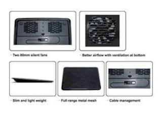 Подставка для ноутбука GlacialTech V-Shield VX black 14" (326x257x25mm) USB (CN-VXB0A000AC0001)