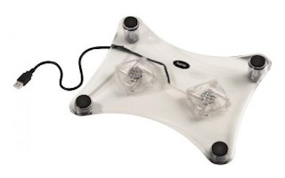 Подставка Hama H-12093 охлаждающая для ноутбуков 10.2"-17.3" USB голубая подсветка прозрачн