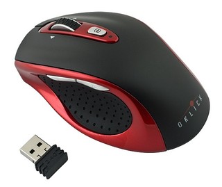Беспроводная мышь Oklick 404SW red/black cordless Laser (800/1600dpi) Nano Receiver 4-way scroll