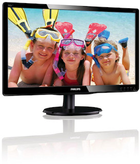 Монитор Philips 19.5" 200V4LAB (00/01) Glossy-Black TN LED 5ms 16:10 DVI M/M 10M:1 250cd