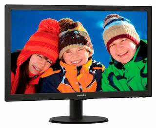 Монитор Philips 23.6" 243V5LAB (00/01) Glossy-Black TN LED 5ms 16:9 DVI M/M 10M:1 250cd