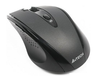 Беспроводная мышь A4 Tech G10-770FL,черный, V-Track, работает на любой поверхности,лазерная указка, коврик для презентаций 2.4ГГц/20м, USB-мини-