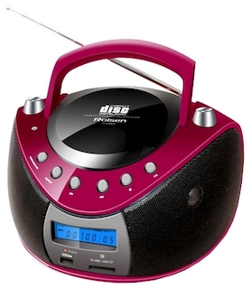 Аудиомагнитола Rolsen RBM212MUR красный/черный