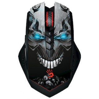 Беспроводная мышь A4 Bloody R8 metal feet Activated Skull design черный Беспроводная (3200dpi) USB игровая