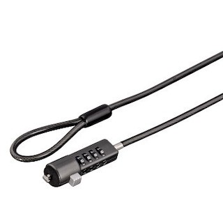 Замок для ноутбука Hama H-54113 с кодом из 4-х цифр 1.8м стальной трос 5мм с пластиковым покрытием