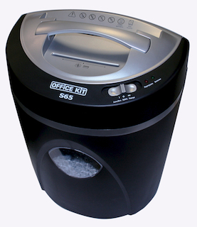 Шредер Office Kit S65 (секр.3/P-4)/фр3х8мм/7листов/21лтр/Уничт:скрепки, скобы, пл.карты/CD ручка для